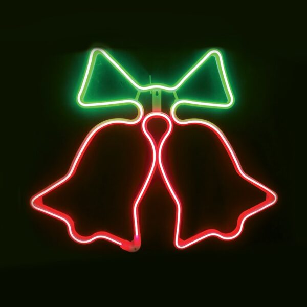 ΚΑΜΠΑΝΕΣ ΔΙΠΛΕΣ 300 LED NEON ΦΩΤΟΣΩΛΗΝΑ 3m SMD ΚΟΚΚΙΝΟ & ΠΡΑΣΙΝΟ ΣΤΑΘΕΡΟ ΜΕ 1.5m ΚΑΛΩΔΙΟ IP44 620x500mm