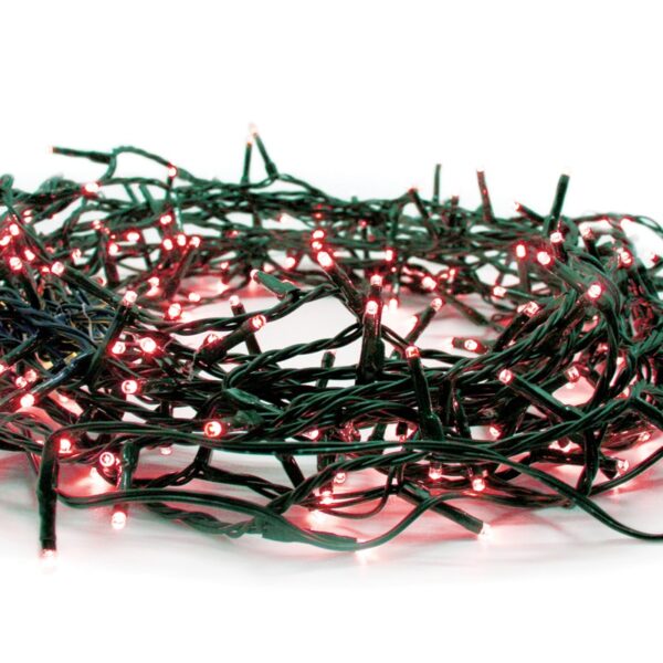 ΛΑΜΠΑΚΙΑ 300 LED ΣΕ ΣΕΙΡΑ ΚΟΚΚΙΝΑ ΚΑΟΥΤΣΟΥΚ ΑΝΤΑΠΤΟΡΑ 31VDC ΜΕ ΔΥΝΑΤΟΤΗΤΑ ΕΠΕΚΤΑΣΗΣ MAX 2 ΣΕΤ & ΚΑΛΩΔΙΟ ΜΑΥΡΟ 3m IP44 50mm