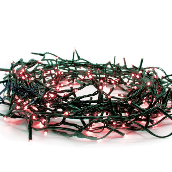 ΛΑΜΠΑΚΙΑ 300 LED ΣΕ ΣΕΙΡΑ ΚΑΟΥΤΣΟΥΚ ΚΟΚΚΙΝΟ ΑΝΑ 50mm ΑΝΤΑΠΤΟΡΑ 31VDC ΜΕ 8 ΠΡΟΓΡΑΜΜΑΤΑ & ΚΑΛΩΔΙΟ ΠΡΑΣΙΝΟ IP44 15mm