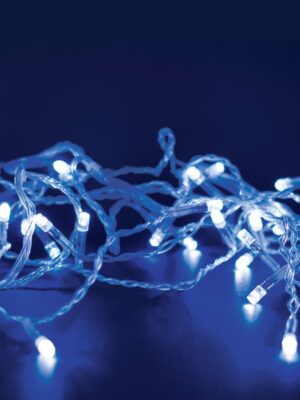 ΛΑΜΠΑΚΙΑ 300 LED ΣΕ ΣΕΙΡΑ ΚΑΟΥΤΣΟΥΚ ΜΠΛΕ ΑΝΑ 50mm ΑΝΤΑΠΤΟΡΑ 31VDC ΜΕ 8 ΠΡΟΓΡΑΜΜΑΤΑ & ΚΑΛΩΔΙΟ ΔΙΑΦΑΝΟ IP44 15mm