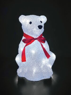 ΧΡΙΣΤΟΥΓΕΝΝΙΑΤΙΚΗ ΠΟΛΙΚΗ ΑΡΚΟΥΔΑ 3D 30 LED ΛΕΥΚΗ ΑΚΡΥΛΙΚΗ ΜΕ ΚΑΛΩΔΙΟ 300mm IP44 225x220x300mm