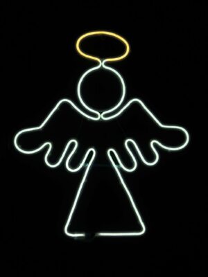 ΧΡΙΣΤΟΥΓΕΝΝΙΑΤΙΚΟΣ ΑΓΓΕΛΟΣ ΦΩΤΟΣΩΛΗΝΑΣ 350 DOUBLE NEON LED ΨΥΧΡΟ ΛΕΥΚΟ 3m IP65 560x640mm 1.5m ΚΑΛΩΔΙΟ