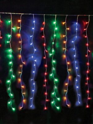 ΛΑΜΠΑΚΙΑ ΚΟΥΡΤΙΝΑ 360 LED 20x18 ΣΕΙΡΕΣ ΠΟΛΥΧΡΩΜΑ ΣΤΑΘΕΡΑ ΜΕ ΑΝΤΑΠΤΟΡΑ 24VDC & ΔΥΝΑΤΟΤΗΤΑ ΕΠΕΚΤAΣΗΣ MAX 4 ΣΕΤ ME ΚΑΛΩΔΙΟ ΔΙΑΦΑΝΟ IP44 2000x1500mm