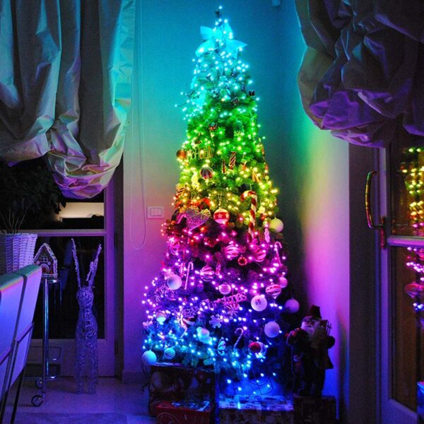 ΧΡΙΣΤΟΥΓΕΝΝΙΑΤΙΚΑ ΛΑΜΠΑΚΙΑ ΧΤΑΠΟΔΙ 400 ΕΞΥΠΝΑ ΛΑΜΠΑΚΙΑ ΠΟΛΥΧΡΩΜΟ ΤΗΛΕΧΕΙΡΙΣΤΗΡΙΟ  & ΕΦΑΡΜΟΓΗ MAX 3 ΣΕΤ ΜΕ ΚΑΛΩΔΙΟ 5m IP44 2000mm