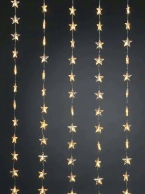 ΛΑΜΠΑΚΙΑ ΚΟΥΡΤΙΝΑ ΣΕ ΣΧΗΜΑ ΑΣΤΕΡΙ 48 LED ΘΕΡΜΟ ΛΕΥΚΟ ΑΝΤΑΠΤΟΡΑ & 8 ΠΡΟΓΡΑΜΜΑΤΑ IP44 ΠΡΑΣΙΝΟ ΚΑΛΩΔΙΟ 5mm 120x240mm