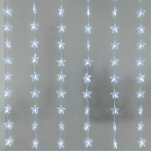 ΛΑΜΠΑΚΙΑ ΚΟΥΡΤΙΝΑ ΣΕ ΣΧΗΜΑ ΑΣΤΕΡΙ 48 LED ΨΥΧΡΟ ΛΕΥΚΟ ΑΝΤΑΠΤΟΡΑ & 8 ΠΡΟΓΡΑΜΜΑΤΑ IP44 ΠΡΑΣΙΝΟ ΚΑΛΩΔΙΟ 5mm 120x240mm