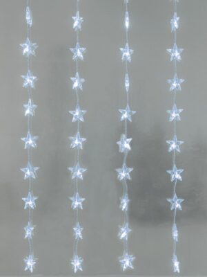 ΛΑΜΠΑΚΙΑ ΚΟΥΡΤΙΝΑ ΣΕ ΣΧΗΜΑ ΑΣΤΕΡΙ 48 LED ΨΥΧΡΟ ΛΕΥΚΟ ΑΝΤΑΠΤΟΡΑ & 8 ΠΡΟΓΡΑΜΜΑΤΑ IP44 ΠΡΑΣΙΝΟ ΚΑΛΩΔΙΟ 5mm 120x240mm