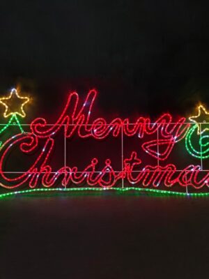 MERRY CHRISTMAS ΜΕ ΔΕΝΤΡΟ ΜΟΝΟΚΑΝΑΛΟΣ ΦΩΤΟΣΩΛΗΝΑΣ 576 LED 24m ΠΡΑΣΙΝΟ & KOKKINO FLASH IP65 2005x810mm ΜΕ 1.5m ΚΑΛΩΔΙΟ