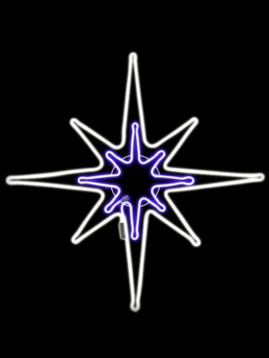 ΒΟΡΕΙΟ ΑΣΤΕΡΙ 600 LED NEON ΦΩΤΟΣΩΛΗΝΑ 6m SMD ΨΥΧΡΟ ΛΕΥΚΟ ΣΤΑΘΕΡΟ ΜΠΛΕ ΜΕ 1.5m ΚΑΛΩΔΙΟ IP44 810x810mm