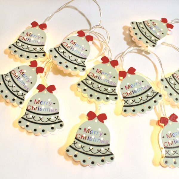 ΧΡΙΣΤΟΥΓΕΝΝΙΑΤΙΚΑ ΔΙΑΚΟΣΜΗΤΙΚΑ ΛΑΜΠΑΚΙΑ ΚΑΜΠΑΝΕΣ 10 LED ΣΕ ΣΕΙΡΑ ΘΕΡΜΟ ΛΕΥΚΟ ΜΕ ΜΠΑΤΑΡΙΕΣ 2xΑΑ ΜΕ ΚΑΛΩΔΙΟ ΜΑΥΡΟ 1.5mm IP20 300mm