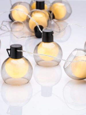 ΔΙΑΚΟΣΜΗΤΙΚΑ ΛΑΜΠΑΚΙΑ ΣΤΡΟΓΓΥΛΑ 10 LED ΣΕ ΣΕΙΡΑ SOLAR ΣΕ ΣΕΙΡΑ ΘΕΡΜΟ ΛΕΥΚΟ ΜΕ ΜΠΑΤΑΡΙΕΣ ΜΕ ΚΑΛΩΔΙΟ ΜΑΥΡΟ 1.35mm IP20 500mm