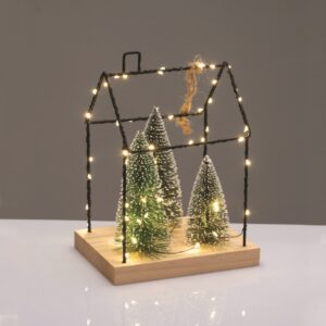 ΚΡΕΜΑΣΤΟ ΣΠΙΤΙ ΜΕ ΔΕΝΤΡΑ ΔΙΑΚΟΣΜΗΤΙΚΟ ΜΕΤΑΛΛΙΚΟ 55 LED ΘΕΡΜΟ ΣΤΑΘΕΡΟ ΜΠΑΤΑΡΙΕΣ 3ΧΑΑΑ (ΔΕΝ ΣΥΜΠ) IP20 165x120x220mm