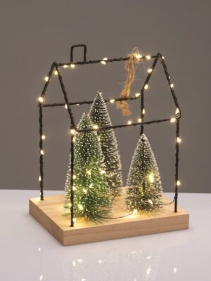 ΚΡΕΜΑΣΤΟ ΣΠΙΤΙ ΜΕ ΔΕΝΤΡΑ ΔΙΑΚΟΣΜΗΤΙΚΟ ΜΕΤΑΛΛΙΚΟ 55 LED ΘΕΡΜΟ ΣΤΑΘΕΡΟ ΜΠΑΤΑΡΙΕΣ 3ΧΑΑΑ (ΔΕΝ ΣΥΜΠ) IP20 165x120x220mm