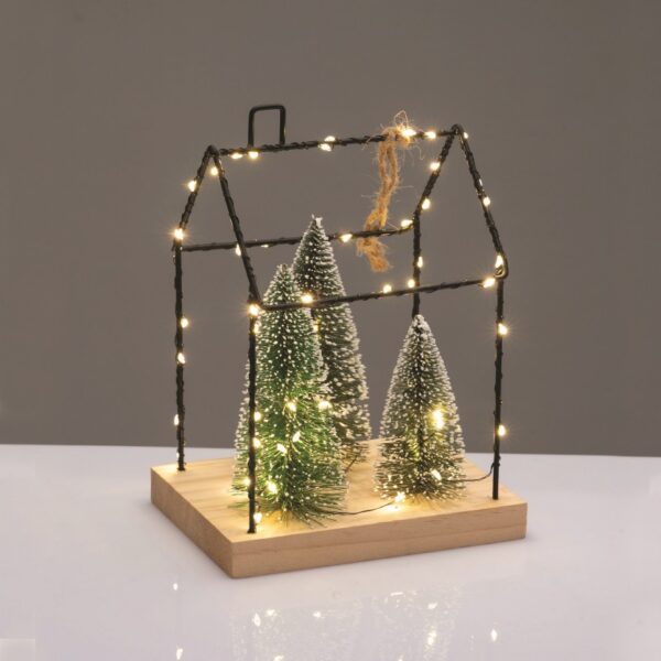 ΚΡΕΜΑΣΤΟ ΣΠΙΤΙ ΜΕ ΔΕΝΤΡΑ ΔΙΑΚΟΣΜΗΤΙΚΟ ΜΕΤΑΛΛΙΚΟ 55 LED ΘΕΡΜΟ ΣΤΑΘΕΡΟ ΜΠΑΤΑΡΙΕΣ 3ΧΑΑΑ (ΔΕΝ ΣΥΜΠ) IP20 165x120x220mm