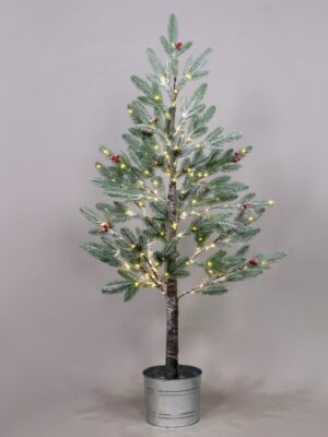 ΔΙΑΚΟΣΜΗΤΙΚΟ ΧΙΟΝΟΔΕΝΤΡΟ ΜΕ ΚΟΚΚΙΝΑ ΚΕΡΑΣΙΑ & ΓΛΑΣΤΡΑ 168 LED ΨΥΧΡΟ ΛΕΥΚΟ ΜΕ ΚΑΛΩΔΙΟ 3Μ & ΑΝΤΑΠΤΟΡΑ 24VDC IP44 Φ200Χ120mm