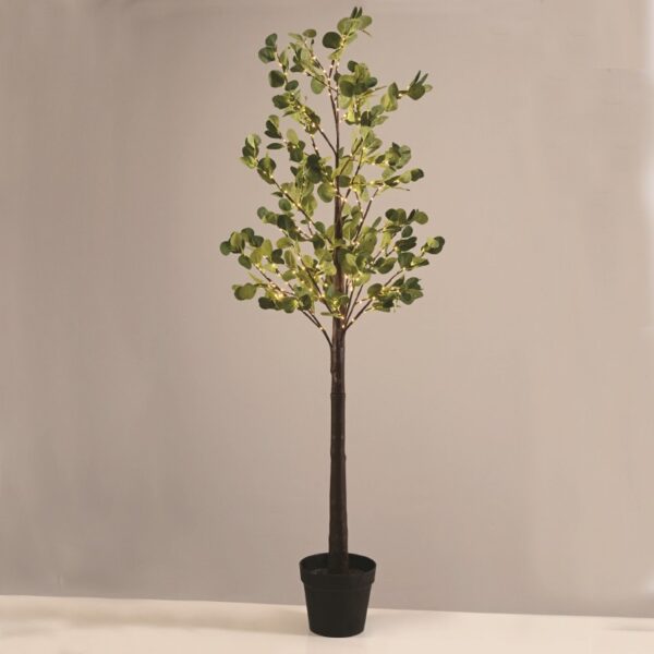 ΔΙΑΚΟΣΜΗΤΙΚΟ ΔΕΝΤΡΟ ΕΥΚΑΛΙΠΤΟΣ ΜΕ ΓΛΑΣΤΡΑ 210 LED ΘΕΡΜΟ ΛΕΥΚΟ ΜΕ ΚΑΛΩΔΙΟ 5Μ & ΑΝΤΑΠΤΟΡΑ 4,5V IP44 Υ1800mm