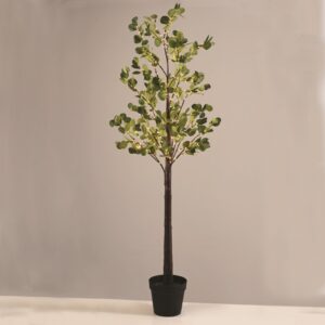 ΔΙΑΚΟΣΜΗΤΙΚΟ ΔΕΝΤΡΟ ΕΥΚΑΛΙΠΤΟΣ ΜΕ ΓΛΑΣΤΡΑ 240 LED ΘΕΡΜΟ ΛΕΥΚΟ ΜΕ ΚΑΛΩΔΙΟ 5Μ & ΑΝΤΑΠΤΟΡΑ 4,5V IP44 Υ1800mm