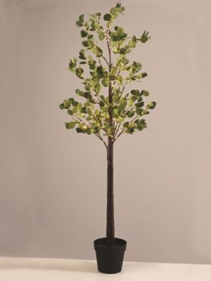 ΔΙΑΚΟΣΜΗΤΙΚΟ ΔΕΝΤΡΟ ΕΥΚΑΛΙΠΤΟΣ ΜΕ ΓΛΑΣΤΡΑ 240 LED ΘΕΡΜΟ ΛΕΥΚΟ ΜΕ ΚΑΛΩΔΙΟ 5Μ & ΑΝΤΑΠΤΟΡΑ 4,5V IP44 Υ1800mm