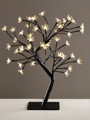 ΔΙΑΚΟΣΜΗΤΙΚΟ ΔΕΝΤΡΟ ΜΕ ΛΟΥΛΟΥΔΙΑ ΑΠΟ ΣΙΛΙΚΟΝΗ 36 LED ΘΕΡΜΟ ΛΕΥΚΟ ΜΕ ΜΑΥΡΟ ΚΑΛΩΔΙΟ 3Μ & ΑΝΤΑΠΤΟΡΑ 24VDC IP20 450mm