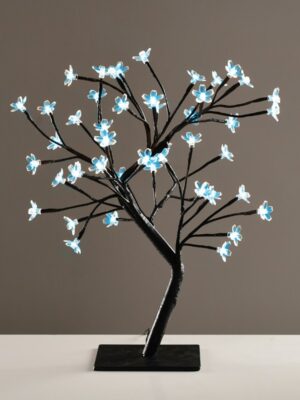 ΔΙΑΚΟΣΜΗΤΙΚΟ ΔΕΝΤΡΟ ΜΕ ΛΟΥΛΟΥΔΙΑ ΑΠΟ ΣΙΛΙΚΟΝΗ 36 LED ΜΠΛΕ ΜΕ ΜΑΥΡΟ ΚΑΛΩΔΙΟ 3Μ & ΑΝΤΑΠΤΟΡΑ 24VDC IP20 450mm