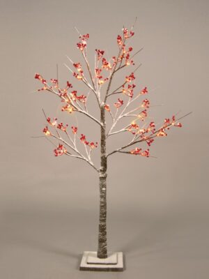 ΔΙΑΚΟΣΜΗΤΙΚΟ ΧΙΟΝΟΔΕΝΤΡΟ ΜΕ ΚΟΚΚΙΝΑ ΜΟΥΡΑ 48 LED ΘΕΡΜΟ ΛΕΥΚΟ ΜΕ ΚΑΦΕ ΚΑΛΩΔΙΟ 3M & ΑΝΤΑΠΤΟΡΑ 24VDC IP20 200X200X120mm