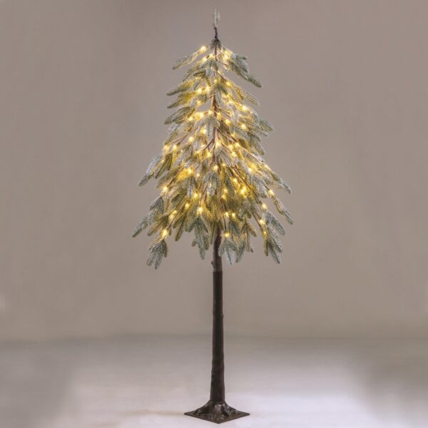 ΔΙΑΚΟΣΜΗΤΙΚΟ ΠΕΥΚΟΔΕΝΤΡΟ ΧΙΟΝΙΣΜΕΝΟ ΠΡΑΣΙΝΟ  56 LED ΘΕΡΜΟ ΛΕΥΚΟ ΜΕ ΚΑΛΩΔΙΟ 5Μ & ΑΝΤΑΠΤΟΡΑ 4,5V IP44 170Χ170Χ1200mm