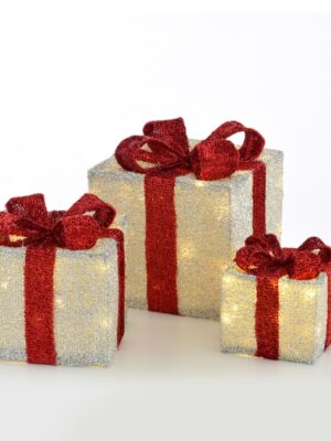 ΔΩΡΑ ΑΣΗΜΙ ΜΕ ΚΟΚΚΙΝΗ ΚΟΡΔEΛΑ 75 MINI LED (15+25+35) ΘΕΡΜΟ ΛΕΥΚΟ ΜΕ ΜΠΑΤΑΡΙΕΣ 3XΑΑΑ IP20 170x230x285mm