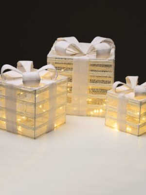 ΔΩΡΑ ΛΕΥΚΑ ΑΠΟ ΛΙΝΑΤΣΑ ΜΕ ΛΕΥΚΗ ΚΟΡΔEΛΑ 75 MINI LED (15+25+35) ΘΕΡΜΟ ΛΕΥΚΟ ΜΕ ΜΠΑΤΑΡΙΕΣ 3XΑΑΑ IP20 170x230x285mm