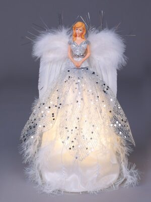 ΚΟΡΥΦΗ ΔΕΝΤΡΟΥ ΥΦΑΣΜΑΤΙNΟΣ ΑΓΓΕΛΟΣ ΜΕ LED ΦΩΤΙΣΜΟ 300mm