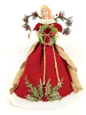 ΚΟΡΥΦΗ ΔΕΝΤΡΟΥ ΥΦΑΣΜΑΤΙNΟΣ ΑΓΓΕΛΟΣ ΜΕ ΚΟΚΚΙΝΟ ΦΟΡΕΜΑ 400mm