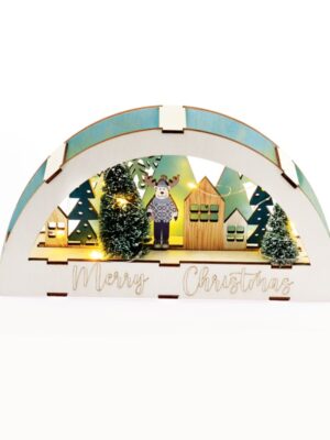 ΧΡΙΣΤΟΥΓΕΝΝΙΑΤΙΚΟ ΔΙΑΚΟΣΜΗΤΙΚΟ ΞΥΛΙΝΟ 10 LED ΘΕΡΜΟ ΛΕΥΚΟ ΜΕ ΜΠΑΤΑΤΑΡΙΕΣ 2xAAA IP20 260x55x135mm