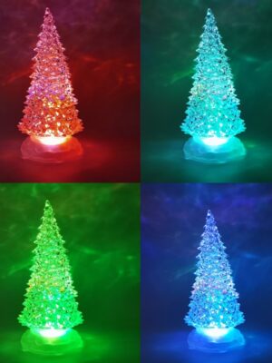 ΔΙΑΚΟΣΜΗΤΙΚΟ ΔΕΝΤΡΟ ΔΙΑΦΑΝΟ ΠΛΑΣΤΙΚΟ LED RGB ΜΕ ΜΠΑΤΑΡΙΑ 3XAAA IP20 Φ100Χ250mm