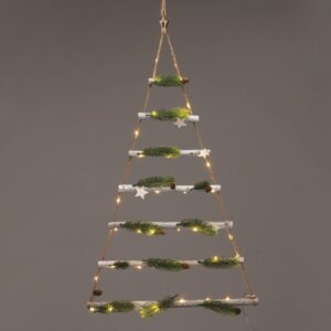 ΧΡΙΣΤΟΥΓΕΝΝΙΑΤΙΚΟ ΔΙΑΚΟΣΜΗΤΙΚΟ ΞΥΛΙΝΟ ΔΕΝΤΡΟ ΣΤΟΛΙΣΜΕΝΟ ΜΕ ΑΣΤΕΡΙΑ 40 LED ΘΕΡΜΟ ΛΕΥΚΟ ΜΕ ΜΠΑΤΑΤΑΡΙΕΣ 2ΧΑΑ (ΔΕΝ ΣΥΜΠ) & ΚΑΛΩΔΙΟ 300mm IP20 470x850mm