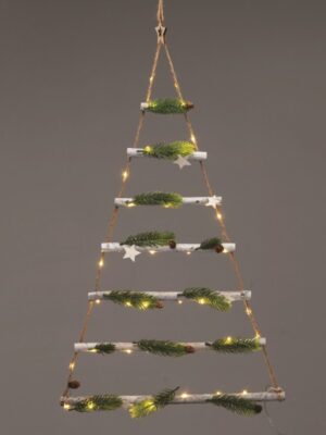 ΧΡΙΣΤΟΥΓΕΝΝΙΑΤΙΚΟ ΔΙΑΚΟΣΜΗΤΙΚΟ ΞΥΛΙΝΟ ΔΕΝΤΡΟ ΣΤΟΛΙΣΜΕΝΟ ΜΕ ΑΣΤΕΡΙΑ 40 LED ΘΕΡΜΟ ΛΕΥΚΟ ΜΕ ΜΠΑΤΑΤΑΡΙΕΣ 2ΧΑΑ (ΔΕΝ ΣΥΜΠ) & ΚΑΛΩΔΙΟ 300mm IP20 470x850mm