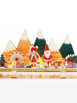 ΧΡΙΣΤΟΥΓΕΝΝΙΑΤΙΚΟ ΔΙΑΚΟΣΜΗΤΙΚΟ ΞΥΛΙΝΟ 6 LED ΘΕΡΜΟ ΛΕΥΚΟ ΜΕ ΜΠΑΤΑΤΑΡΙΕΣ 2xAAA IP20 300x70x160mm