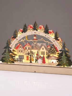 ΧΡΙΣΤΟΥΓΕΝΝΙΑΤΙΚΟ ΔΙΑΚΟΣΜΗΤΙΚΟ ΞΥΛΙΝΟ ΧΩΡΙΟ 12 LED ΘΕΡΜΟ ΛΕΥΚΟ ΜΕ ΜΠΑΤΑΤΑΡΙΕΣ 2ΧΑΑΑ IP20 380x50x215mm