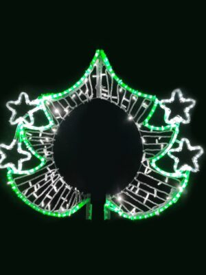 "ΕΠΙΣΤΗΛΟ ΔΙΑΚΟΣΜΗΤΙΚΟ ΧΡΙΣΤΟΥΓΕΝΝΙΑΤΙΚΟ ΔΕΝΤΡΟ ΜΕ ΑΣΤΕΡΙΑ ΜΟΝΟΚΑΝΑΛΟΣ ΦΩΤΟΣΩΛΗΝΑΣ 378 LED ΠΡΑΣΙΝΟ 4m & LED ΣΕ ΣΕΙΡΑ 3.2m ΘΕΡΜΟ ΛΕΥΚΟ ΣΤΑΘΕΡΑ IP65 850x930mm ΜΕ 1.5m ΚΑΛΩΔΙΟ