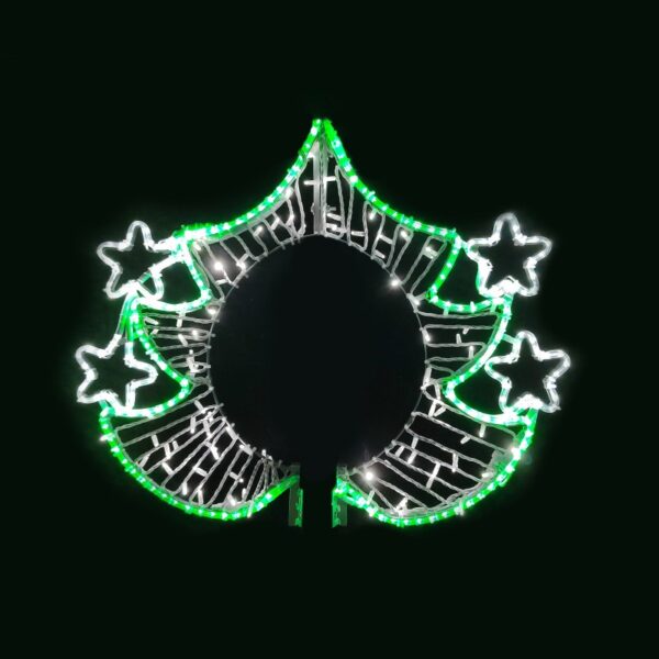 "ΕΠΙΣΤΗΛΟ ΔΙΑΚΟΣΜΗΤΙΚΟ ΧΡΙΣΤΟΥΓΕΝΝΙΑΤΙΚΟ ΔΕΝΤΡΟ ΜΕ ΑΣΤΕΡΙΑ ΜΟΝΟΚΑΝΑΛΟΣ ΦΩΤΟΣΩΛΗΝΑΣ 378 LED ΠΡΑΣΙΝΟ 4m & LED ΣΕ ΣΕΙΡΑ 3.2m ΘΕΡΜΟ ΛΕΥΚΟ ΣΤΑΘΕΡΑ IP65 850x930mm ΜΕ 1.5m ΚΑΛΩΔΙΟ