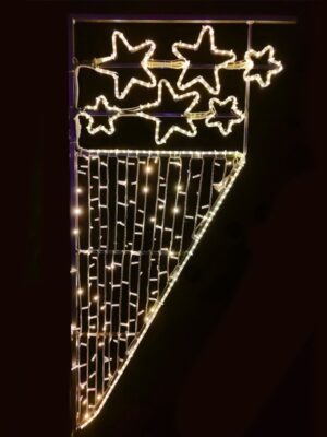 "ΕΠΙΣΤΗΛΟ ΔΙΑΚΟΣΜΗΤΙΚΟ 6 ΑΣΤΕΡΙΑ & ΚΑΤΑΡΡΑΚΤΗΣ ΜΟΝΟΚΑΝΑΛΟΣ ΦΩΤΟΣΩΛΗΝΑΣ 464 LED ΨΥΧΡΟ ΛΕΥΚΟ 8m & LED ΣΕ ΣΕΙΡΑ 9.6m ΜΠΛΕ ΣΤΑΘΕΡΑ IP65 1800x800mm ΜΕ 1.5m ΚΑΛΩΔΙΟ