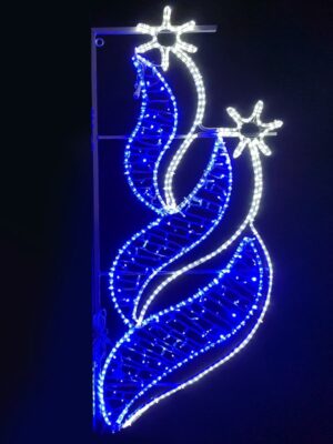 "ΕΠΙΣΤΗΛΟ ΔΙΑΚΟΣΜΗΤΙΚΟ 2 ΑΣΤΕΡΙΑ ΜΕΤΑΛΛΙΚΑ ΑΡΙΣΤΕΡΑ ΜΟΝΟΚΑΝΑΛΟΣ ΦΩΤΟΣΩΛΗΝΑΣ 252 LED ΨΥΧΡΟ ΛΕΥΚΟ 15m & 376 LED ΣΕ ΣΕΙΡΑ 9.6m ΜΠΛΕ ΣΤΑΘΕΡΑ IP65 1800x800mm ΜΕ 1.5m ΚΑΛΩΔΙΟ