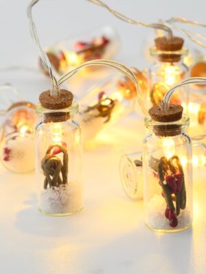 ΔΙΑΚΟΣΜΗΤΙΚΑ ΛΑΜΠΑΚΙΑ ΜΠΟΥΚΑΛΙ ΓΥΑΛΙΝΟ ΚΟΚΚΙΝΟ ΜΟΥΡΟ 10 LED ΣΕ ΣΕΙΡΑ ΘΕΡΜΟ ΛΕΥΚΟ ΜΠΑΤΑΡΙΕΣ 2xΑΑ ΜΕ ΚΑΛΩΔΙΟ ΔΙΑΦΑΝΟ 300mm IP20 1350mm