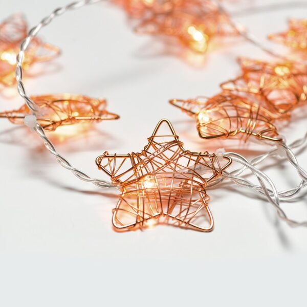 ΔΙΑΚΟΣΜΗΤΙΚΑ ΛΑΜΠΑΚΙΑ ΣΕ ΣΧΗΜΑ ΦΥΛΛΟΥ ΜΕΤΑΛΛΙΚΟ ΧΑΛΙΚΙΝΟ 10 LED ΣΕ ΣΕΙΡΑ ΘΕΡΜΟ ΛΕΥΚΟ ΜΠΑΤΑΡΙΕΣ 3xΑΑ ΜΕ ΚΑΛΩΔΙΟ ΔΙΑΦΑΝΟ 300mm IP20 1350mm