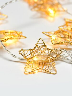 ΔΙΑΚΟΣΜΗΤΙΚΑ ΛΑΜΠΑΚΙΑ ΑΣΤΕΡΙ ΜΕΤΑΛΛΙΚΟ ΧΡΥΣΑ 10 LED ΣΕ ΣΕΙΡΑ ΘΕΡΜΟ ΛΕΥΚΟ ΜΠΑΤΑΡΙΕΣ 3xΑΑ ΜΕ ΧΡΟΝΟΔΙΑΚΟΠΤΗ 6ΟΝ/18OFF