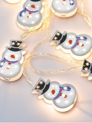 ΧΡΙΣΤΟΥΓΕΝΝΙΑΤΙΚΑ ΔΙΑΚΟΣΜΗΤΙΚΑ ΛΑΜΠΑΚΙΑ ΧΙΟΝΑΝΘΡΩΠΟΣ ΜΕΤΑΛΛΙΚΟΣ 10 LED ΣΕ ΣΕΙΡΑ ΘΕΡΜΟ ΛΕΥΚΟ ΜΠΑΤΑΡΙΕΣ 3xΑΑ ΜΕ ΚΑΛΩΔΙΟ ΔΙΑΦΑΝΟ 300mm IP20 1350mm