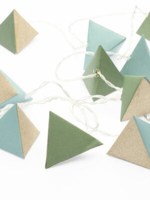 ΔΙΑΚΟΣΜΗΤΙΚΑ ΛΑΜΠΑΚΙΑ ΧΑΡΤΙΝΑ ΤΡΙΓΩΝΑ ΠΡΑΣΙΝΑ 10 LED ΣΕ ΣΕΙΡΑ ΘΕΡΜΟ ΛΕΥΚΟ ΜΠΑΤΑΡΙΕΣ 2xΑΑ IP20