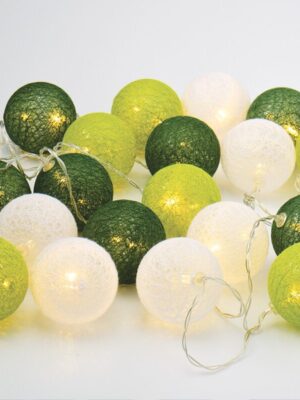 ΔΙΑΚΟΣΜΗΤΙΚΑ ΛΑΜΠΑΚΙΑ ΣΤΡΟΓΓΥΛΑ ΑΣΠΡΟ & ΠΡΑΣΙΝΟ 20 LED ΣΕ ΣΕΙΡΑ ΘΕΡΜΟ ΛΕΥΚΟ ΜΠΑΤΑΡΙΕΣ 2xΑΑ IP20