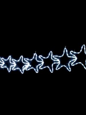 7 ΑΣΤΕΡΙΑ ΜΟΝΟΚΑΝΑΛΟΣ ΦΩΤΟΣΩΛΗΝΑΣ 144 LED 6m ΨΥΧΡΟ ΛΕΥΚΟ FLASH IP44 1190x370mm ΜΕ 1.5m ΚΑΛΩΔΙΟ