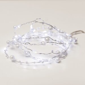 ΛΑΜΠΑΚΙΑ ΔΙΑΚΟΣΜΗΤΙΚΑ ΣΧΕΔΙΟ ΠΕΡΛΑ ΣΕΙΡΑ 20 LED 1.2W ΨΥΧΡΟ ΛΕΥΚΟ ΑΣΗΜΙ ΚΑΛΩΔΙΟ ΧΑΛΚΟΥ ΚΑΙ ΜΠΑΤΑΡΙΑ 2xAA IP20 2m+100mm