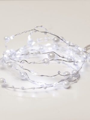 ΛΑΜΠΑΚΙΑ ΔΙΑΚΟΣΜΗΤΙΚΑ ΣΧΕΔΙΟ ΠΕΡΛΑ ΣΕΙΡΑ 20 LED 1.2W ΨΥΧΡΟ ΛΕΥΚΟ ΑΣΗΜΙ ΚΑΛΩΔΙΟ ΧΑΛΚΟΥ ΚΑΙ ΜΠΑΤΑΡΙΑ 2xAA IP20 2m+100mm