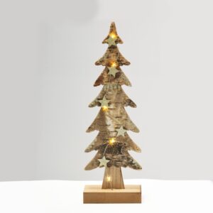 ΧΡΙΣΤΟΥΓΕΝΝΙΑΤΙΚΟ ΔΙΑΚΟΣΜΗΤΙΚΟ ΞΥΛΙΝΟ ΔΕΝΤΡΟ ΜΕΓΑΛΟ 5 LED ΘΕΡΜΟ ΛΕΥΚΟ ΜΕ ΜΠΑΤΑΤΑΡΙΕΣ 2ΧΑΑA IP20 130x70x400mm